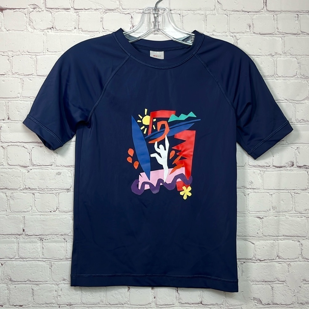 Hanna Andersson Short Sleeve Graphic Design Rash Guard Top